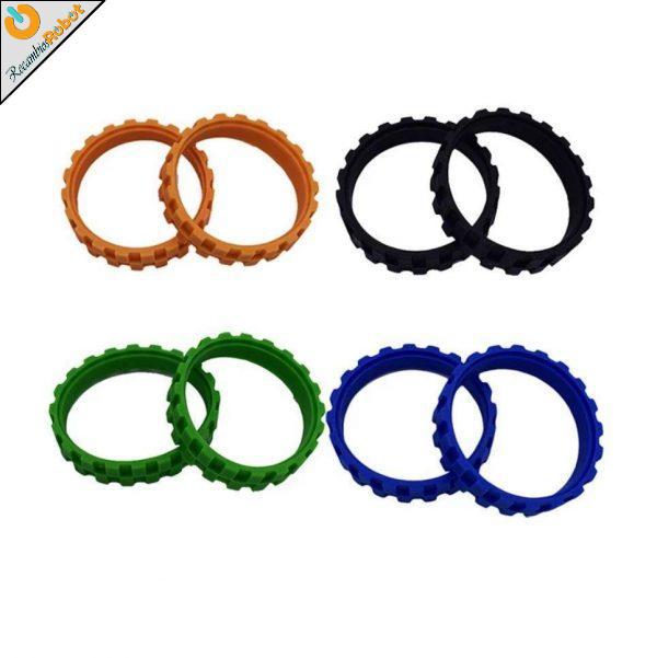 Pack 2 neumáticos rueda lateral para cualquier serie Roomba. Negro, Verde, Naranja o Azul