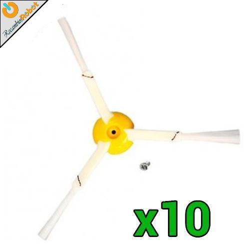 Pack 10 cepillos laterales de 3 aspas para Roomba 500 600 700 800 900