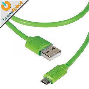 Cable micro USB en color verde de 1m
