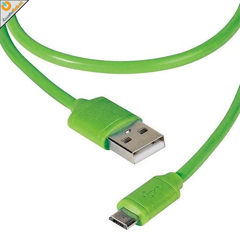 Cable micro USB en color verde de 1m